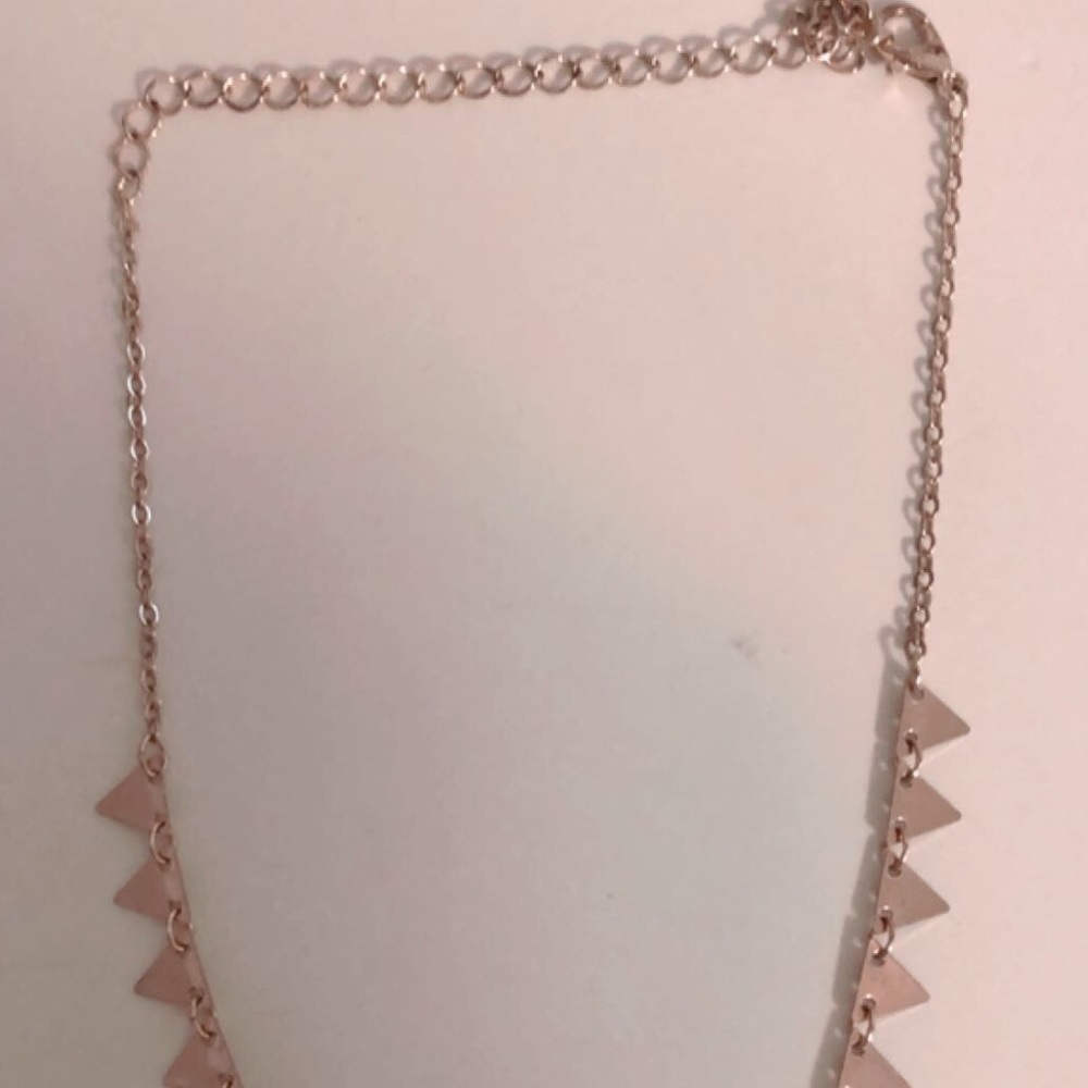 Gold spike checker necklace